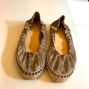 EUC Jimmy Choo Gold Flat Espadrilles